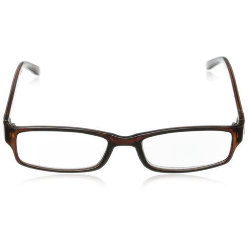 Foster Grant Men's Derick Rectangular Reading Glasses, Black/Transparent, 53 mm, 2.00