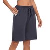 ASIMOON Bermuda Shorts for Women Knee Length Workout Pajama Shorts Casual Jersey Sweat Shorts Active Fitness Yoga Shorts