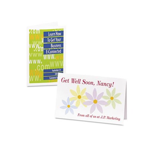 Half-Fold Greeting Cards, Inkjet, 5 1/2 x 8 1/2, Matte White, 20/Box w/Envelopes