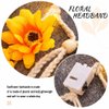 GORTIN Light up Sunflower Rave Headband LED Hippie Flower Headband Bohemian Beach Hair Band Party Costume Headdress for Women and Girls