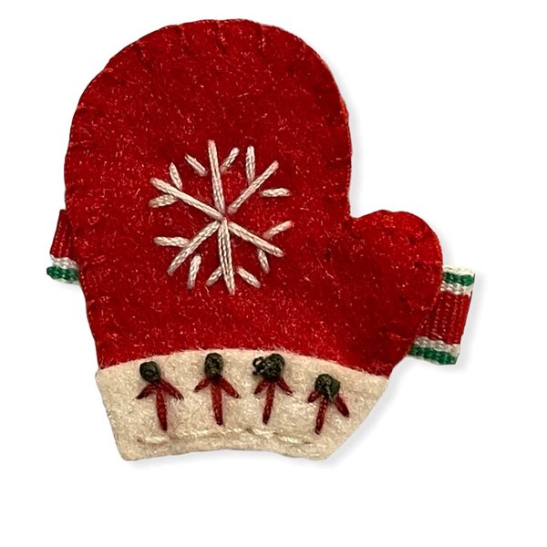 Mitten Hair Clip, Winter Hair Accessories, Holiday Hair Clip