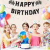PANRRPERS Red Race Car Party Banners Happy Birthday Banners Car Theme Checkered Garlands Banners Racing Car Birthday Decorations Party Supplies (Glitter Black)