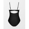 CUPSHE One Piece Swimsuit for Women Bathing Suits Twist Front Cutout Adjustable Straps Ruched Swimwear L, Black