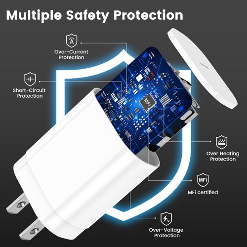 Phone Charger Fast Charging for iPhone 16 15, 30W USB C Wall Charger Block with Long Type C Cable Cord for iPhone 16/16 Pro Max/15/15 Pro Max/15 Plus/iPad Pro 12.9/11/Samsung, 3 Pack (White)