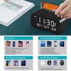 Andoolex Wooden Digital Alarm Clock with Wireless Charging, 0-100% Adjustable Brightness Dimmer and Alarm Volume, Weekday/Weekend Mode, Dual Alarm, Snooze, 12/24H, Wood LED Clock for Bedroom (Black)