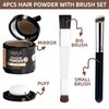 4Pcs Hairline Powder Kit Root Cover Up Hairline Filler Root Touch Up Hair Powder Hair Color Hair Powder for Women Highlight Refresher Hair line Powder with Hair Brush (10g)