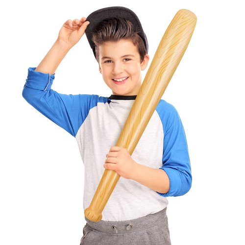 Lewtemi 3 Pcs Set of Baseball Beach Ball Baseball Bat Inflates, Including Beach Ball Baseball and 2 Inflatable Baseball Bat, Kids Baseball Party Favors for Pool Beach(Brown Color)