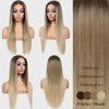 ENCOUNTERU Ombre Blonde Lace Front Wig Straight Wigs for Women Synthetic Lace Front Dirty Blonde Long Straight Wigs 13X5X1 HD Lace Frontal Natural Looking Ready to Go Glueless Wig