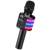 BONAOK Bluetooth Wireless Karaoke Microphone with LED Lights,4-in-1 Portable Handheld Mic with Speaker Karaoke Player for Singing Home Party Toys Birthday Gift for Kids Adults Girls Q78(Black)