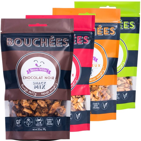 Becca’s Petites Gluten Free Healthy Party Mix – Mixed Nuts, Seeds – Variety Pack – Great Grain Free Granola or Cereal Topping - No Artificial Ingredients, 3.5 & 4 Oz Bags (4-Pack)