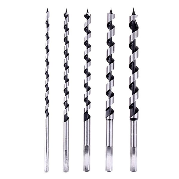 GOSONO 5pcs 6-14mm Deluxe hex shank Auger drill Bit Set Milling cutters for thick wood hole cutter, 230MM long