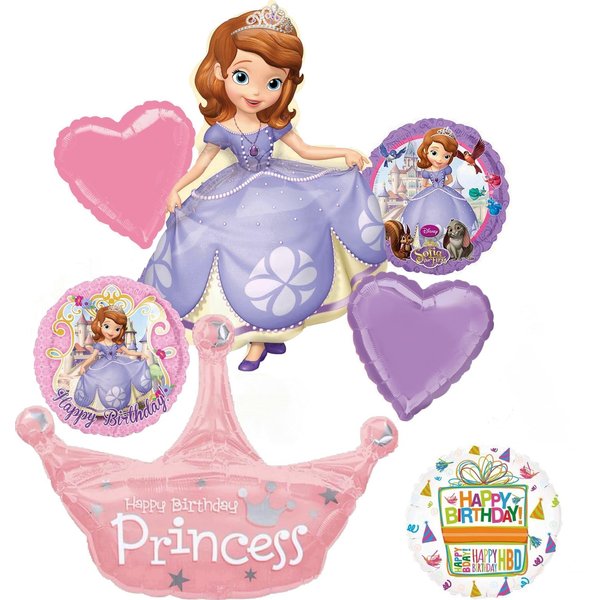 Anagram Princess Sofia Birthday Party Supplies Crown Balloon Bouquet Decorations