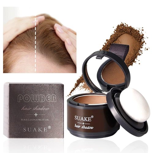 Shadow Powder for Hairline, Full Body Hair & Beard - Stain-Proof 48 Hour Formula, Root Touch-up for Thinning Hair, Bald Spots and Gray Roots, 4g (Brown 01#)