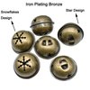 Maydahui 60PCS Bronze Jingle Bells 1.34 Inches Star with Snowflakes Design Small Elliptical Antique Brass Bell for Crafts Christmas Halloween Festival Decor