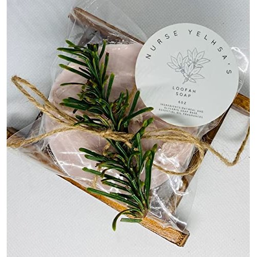 Nurse Yelhsa's Loofah Soap & Scrub|Handmade Loofah Soap Bar|Exfoliating Loofah Bar (Yellow, Citrus)