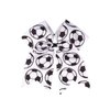 Soccer Jumbo Cheer Bow Soccer Ponytail Holder Sport Bows Soccer Ball Cheerleading Bow BBG66 (White)