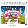 XCKALI Christmas Backdrop Christmas Village Backdrop Winter Christmas Happy New Year Family Holiday Party Decoration Xmas Baby Shower Party Supplies 8x6FT