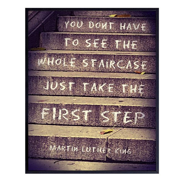 Martin Luther King, MLK, Motivational Quote Wall Decor Art Print - Inspirational Poster, Picture - Great Home or Office Decoration or Gift for Teachers, Classroom, Entrepreneurs, Managers - 8x10 Photo