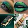 DE'LANCI Multichrome Green Eyeshadow Palette,12 Colors Glitter Olive Green Makeup Pallet, Matte Shimmer Light Dark Emerald Green Brown Eye Shadow for Hazel Eyes, Bright Sparkly Black Silver Shades