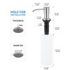 Built in Soap Dispenser for Kitchen Sink, Brushed Nickel Stainless Steel Countertop Pump Head (Plastic Built-in), Dish Soap Hand Lotion Dispenser with Refillable 17OZ Bottle