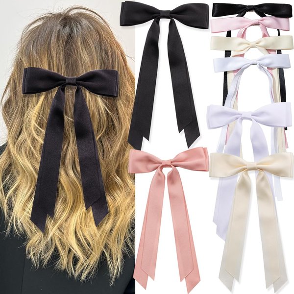 8 PCS Hair Bows for Women Girls,Bow-knot Hair Clips for Women Thick Hair & Thin Hair,Big Bows Hair Clips,Nonslip Bows Claw Clips for Women, Bow Clips for Women,Bow Clips