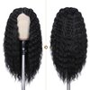 Quick Wig Curly Lace Front Wigs Long Loose Deep Wigs HD Lace Black Synthetic Curly Wig Middle Part Deep Wave Wig for Women Crimps Curls Wigs for Daily Party Use