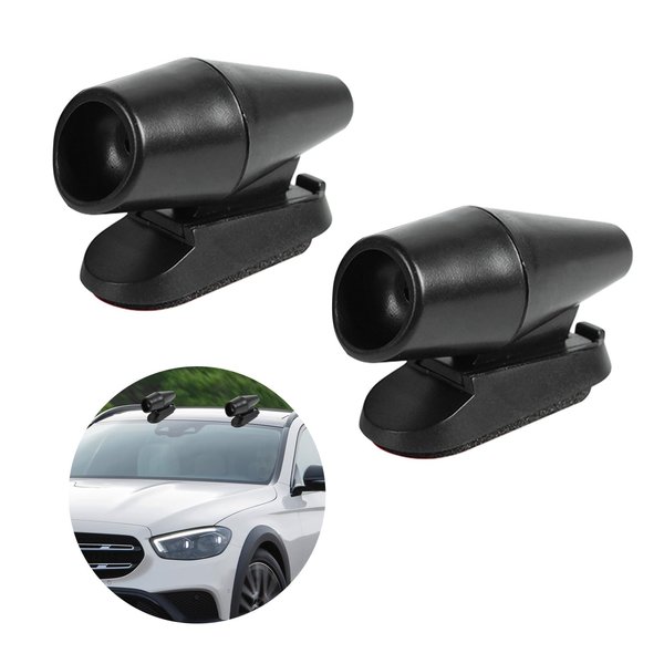 Augeny 2 Packs Save Deer Whistles Repellent Devices, Auto Deer Warning Whistle with Extra Tapes, Animal Alart for Forest Driving to Avoid Collision, Vehicle Exterior Accessories (Style A, Black)