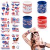 Lesnala 36 PCS Independence Day Party Supplies, Patriotic American Independence Day Silicone Wristbands Rubber Bracelets, American Flag Rubber Band for parade party 4th July, with Tattoo Stickers