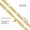 LIFETIME JEWELRY 7mm Figaro Chain Necklace Diamond Cut 24k Real Gold Plated (Gold, 24 inches)