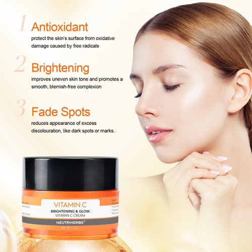 Neutriherbs Vitamin C Face Cream Day & Night Cream Facial Moisturizer - Moisturizing Softening & Smoothing Skin 1.7oz