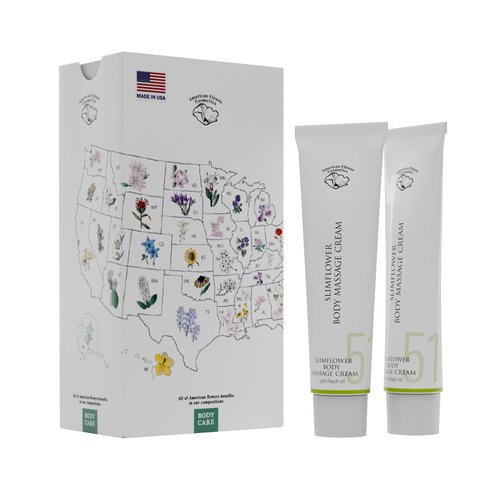 SLIMFLOWER Body Massage Cream with Peach Oil ICY/HOT Effect Moisturizing Cream Enriched with Slimbuster L3R Complex, Antioxidant Vitamin E, Sea Buckthorn Extract and Shea Butter