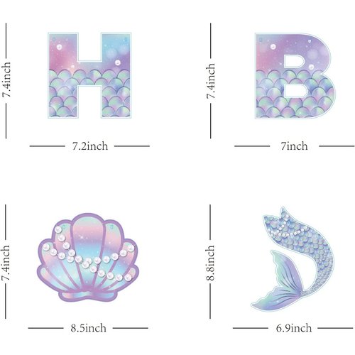 Mermaid Birthday Banner - Mermaid Banner, Mermaid Birthday Decorations for Girls, Boys, Kids - Mermaid Party Supplies, Mermaid Party Decoration for Mermaid Theme Parties, Birthday Party and Home Decor