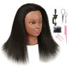 QACIEH 100% Human Hair Mannequin Head for Hairdresser Practice Styling Braiding Manikin Cosmetology Doll Training Head with Stand