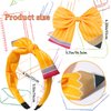 HIFANMM Back to School Headband For Girls, Yellow Pencil Bows Hair Clips Hair Accessories, Students Teachers Outfits Non Slip Hair Band for Girls First Day of School Supplies (Yellow, standard)