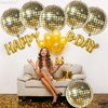 KatchOn, Gold Disco Ball Balloons - Big 22 Inch, Pack of 6 | Metallic 4D Sphere Gold Disco Balloons for Disco Party Decorations | Disco Party Balloons for Disco Decorations | Gold Party Decorations