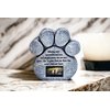 Pawprints Remembered Pet Memorial Stone - Features a Paw Print Photo Frame and Sympathy Poem - Indoor Outdoor for Garden Backyard Marker Grave Tombstone - Loss of Pet Gift - Loss of Dog Gift