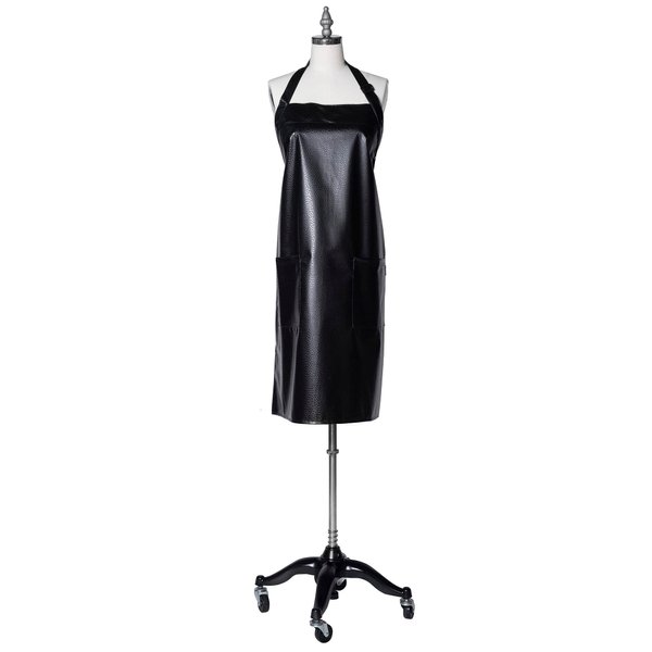Fromm Apparel Studio Hair Stylist Apron in Black Embossed Pattern for Hair Salons, Barbers, Cosmetology Supplies - Waterproof, Chemical and Bleach Proof, Adjustable, Knee-Length Coverage, 25" x 34"