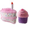 Dog Birthday Toy Squeaky Chews - Birthday Cake Dog Toy and Cupcake Dog Toys | Birthday Toys (Pink)
