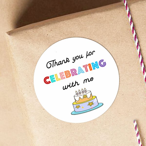 Thanks For Celebrating With Me Stickers,Birthday Stickers,Thank You Birthday Favor Stickers -120PCS