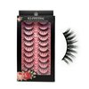 Kloffing Eyelashes Natural Look Faux Mink Lashes Pack Handmade Fluffy False Eyelashes 3D Volume Eyelash 10 Pairs Eye Lashes (8-12MM Cat Eye WA27)