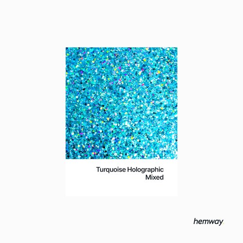 Hemway Turquoise Holographic Mix Glitter Chunky Multi Purpose Dust Powder Arts & Crafts Wine Glass Decoration Weddings Flowers Cosmetic Face Eye Body Nails Skin Hair Festival 100g