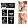 Qpout Tattoo Stencils for Kids Adults, 16 Sheets Henna Tattoo Stencil Kit, Mehndi Stencils for Hands, Henna Tattoo Stencils for Real Tattoos, Henna Stencils for Halloween Ramadan Moon Festival