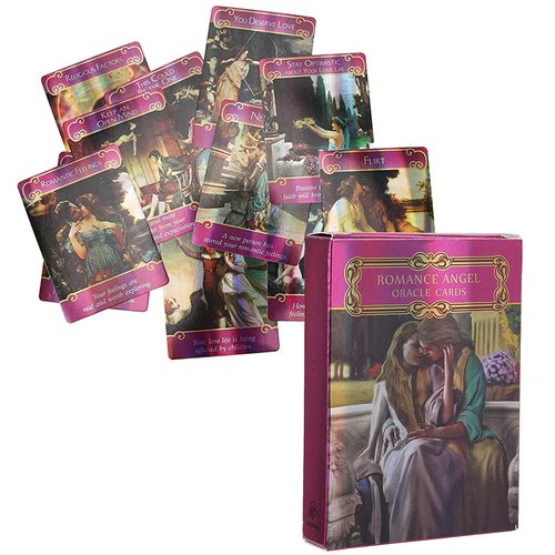 Yitengteng Romance Angel Hologram Tarot Cards Set with Bag, Oracle Cards Future Telling Tarot Card with Flash Effect, Fate Divination Card Party Table Game Gift for Beginners