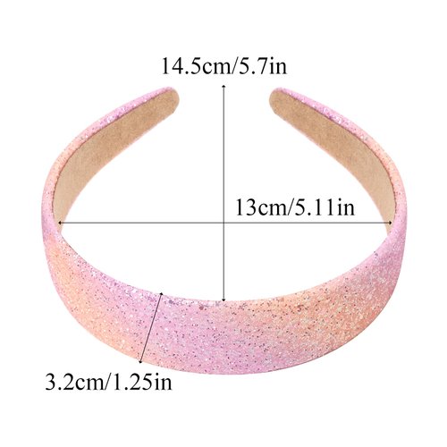 Santoddle Headbands for Girls 6Pcs Sparkly Baby Headband Glitter Hairbands Colorful Head Bands for Girls Party Favors