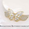 Holone Rhinestone Butterfly Hair Clips Gold Crystal Hairclip Pearl Hair Pins Holiday Hair Barrettes Women Hair Accessoires (Dainty)