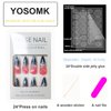 YOSOMK Pink Sky Press on Nails Long with Designs Moon and Star False Fake Nails Acrylic Nails Press On Artificial Nails for Women Stick on Nails With Glue on nails