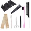 8 Pieces Wig install kit Edge Laying Scarf Stain Wig Grip Band, Edge Brush, Melt band, Razor, Velvet Wig Grip, Eyebrow Tweezers, Hair Cutting Scissors, Pintail Comb for Women Lace Frontal Wigs