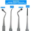 Ingrown Toenail Tools - Sharp Edge Spoon Shaped Double Ended Toenail Lifter & Nail File Cleaner Trimmer Surgical Medical Grade Stainless Steel Manicure Pedicure Nail Care Tool (2 Pc Set) by Krisp