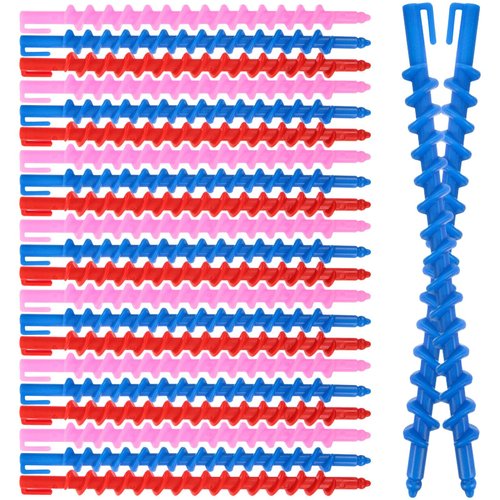 Healeved 20PCS Plastic Spiral Hair Perm Rods Barber Hairdressing Hair Rollers Perm Rod Spiral Hair Roller Hairdressing Styling Curling Perm Rod