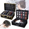 Professional Barber Case with Code Lock, Luxury Portable Barber Carrying Case, Salon Hair Cutting Storage Organizer, Stylist Tool Box Traveling Suitcase for Clippers Trimmers Blades Shears Combs (Black)